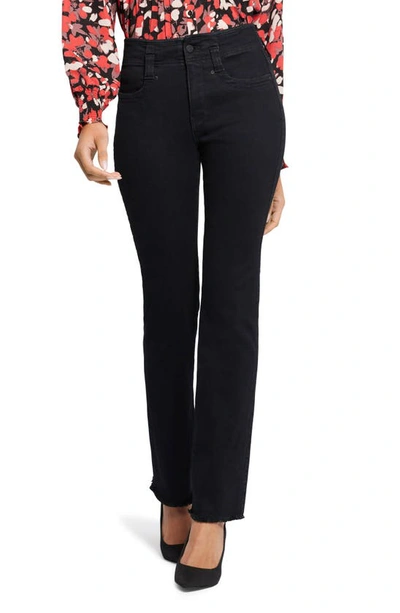 Nydj Marilyn High Waist Fray Hem Straight Leg Jeans In Huntley