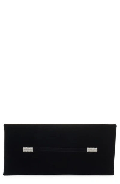 Tom Ford Ava Velvet Long Clutch Bag In Black