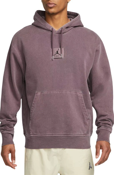 Jordan Flight Essentials Washed Fleece Cotton Hoodie In Sky J Mauve