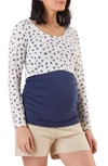 STOWAWAY COLLECTION STOWAWAY COLLECTION LONG SLEEVE CROP MATERNITY/NURSING TOP