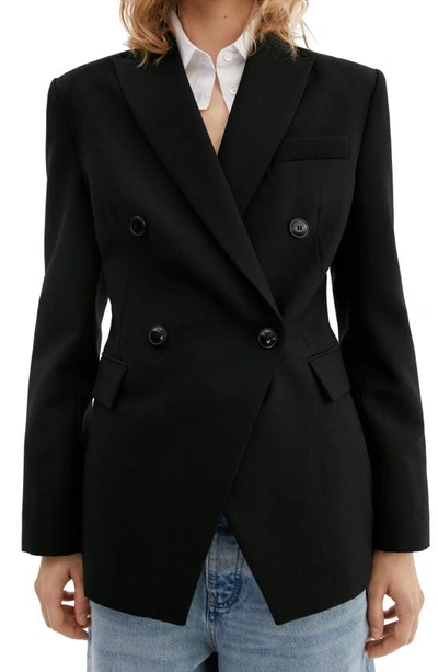 Mango Women's Double-breasted Suit Blazer In Black