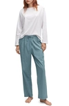 Mango Stripe Cotton Pajamas In Indigo Blue