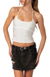 Edikted Sara Back Cutout Halter Top In White