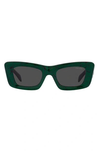 Prada Rectangular Marble Acetate Cat-eye Sunglasses In Dark Grey