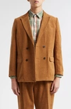BEAMS DOUBLE BREASTED COTTON & WOOL KNIT SPORT COAT