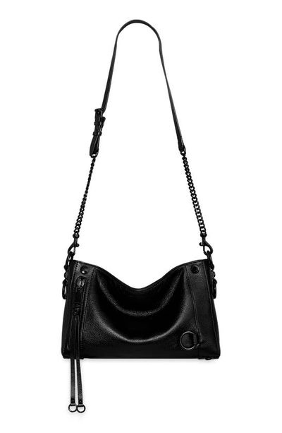 Rebecca Minkoff Mab Mini Zip Leather Chain Crossbody Bag In Black
