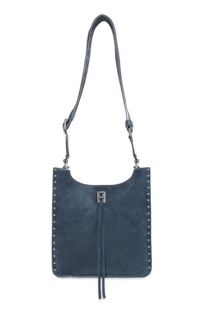 Rebecca Minkoff Darren Studded Suede Shoulder Bag In Blue