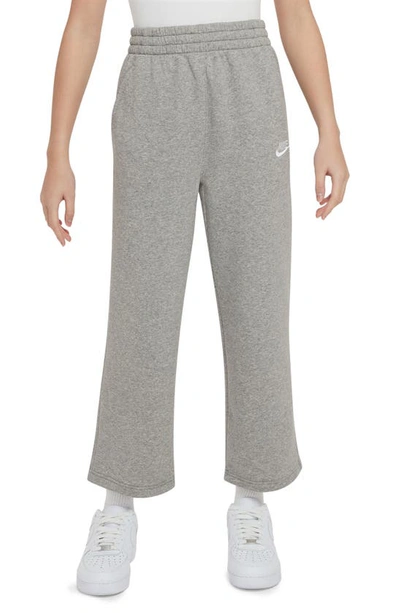 Nike Kids' Big Girls Sportswear Club Fleece Wide-leg Pants In Grey