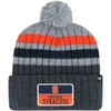 47 '47 CHARCOAL SYRACUSE ORANGE STACK STRIPED CUFFED KNIT HAT WITH POM