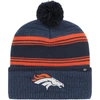 47 '47 NAVY DENVER BRONCOS FADEOUT CUFFED KNIT HAT WITH POM