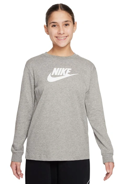 Nike Sportswear Big Kids' (girls') Long-sleeve T-shirt In Grey