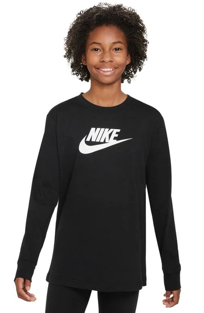 Nike Sportswear Big Kids' (girls') Long-sleeve T-shirt In Black