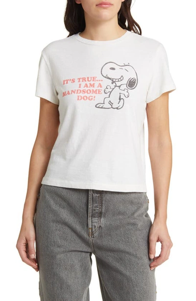 Re/done Handsome Classic Snoopy Graphic T-shirt In Vintage White
