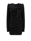 BALMAIN VELVET DRESS WITH LUREX POLKA-DOTS MOTIF