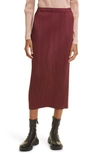 ISSEY MIYAKE MONTHLY COLORS OCTOBER PLEATED MIDI SKIRT