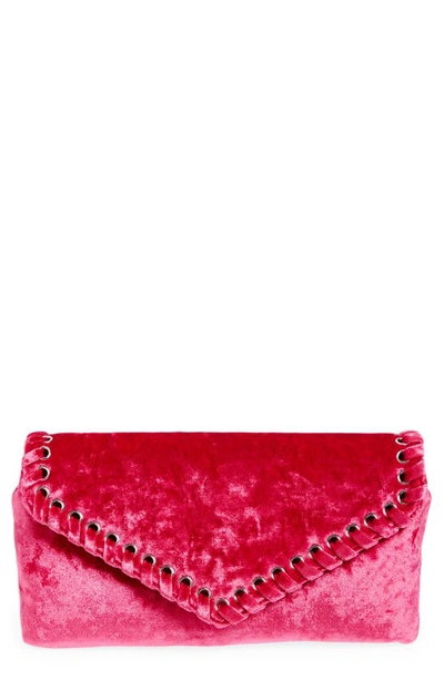 Rebecca Minkoff Whip Velvet Envelope Clutch Bag In Hot Pink