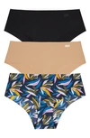 DKNY LITEWEAR CUT ANYWHERE ASSORTED 3-PACK HIPSTER BRIEFS