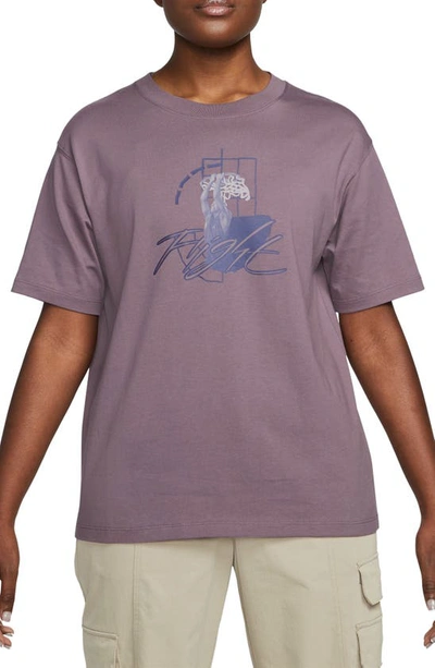 Jordan Flight Graphic T-shirt In Sky Mauve/ Sky Purple