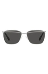 Swarovski 58mm Rectangular Sunglasses In Silver