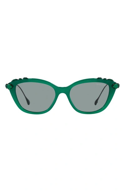 Swarovski Crystal-embellished Cat-eye Frame Sunglasses In Opal Green