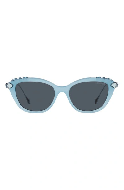 Swarovski Crystal-embellished Metal Cat-eye Sunglasses In Blue