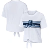 WEAR BY ERIN ANDREWS WEAR BY ERIN ANDREWS  WHITE MEMPHIS GRIZZLIES TIE-FRONT T-SHIRT