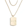 WEAR BY ERIN ANDREWS X BAUBLEBAR NEW ORLEANS SAINTS GOLD DOG TAG NECKLACE