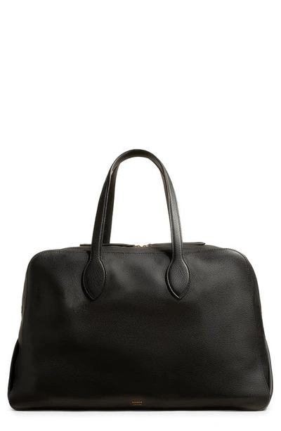 Khaite Maeve Weekender Large Textured-leather Tote In Black