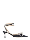 Mach&mach 65 Double-bow Crystal-embellished Satin Pumps