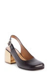 DRIES VAN NOTEN ROUNDED SQUARE TOE SLINGBACK PUMP