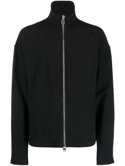 Alexander Mcqueen High Necked Ziped Jacket In Black
