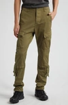 John Elliott Cotton Stretch Twill Tactical Cargo Pants In Green