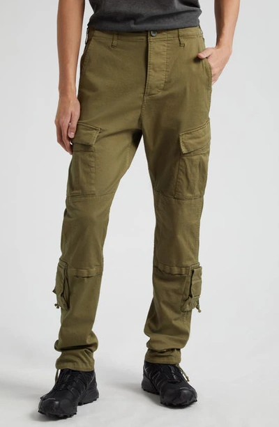 John Elliott Cotton Stretch Twill Tactical Cargo Pants In Green