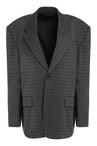 Balenciaga Single-breasted One Button Jacket In Gray