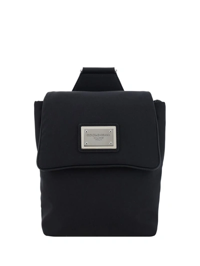 Dolce & Gabbana Logo Tag Mini Backpack In Nero/nero