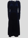Ganni Midikleid Aus Samt In Totaleclipse