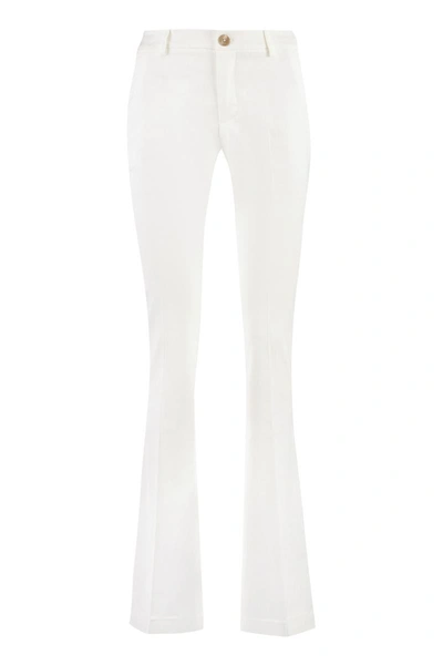 Pt01 Elsa Viscose Flared Trousers In White