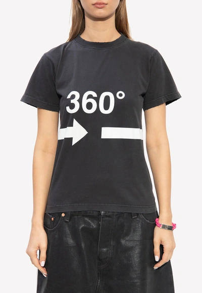Balenciaga 360° Print Crewneck T-shirt In Grey