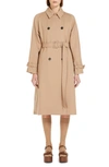 Weekend Max Mara Affetto Long Wool Blend Trench Coat In Camel