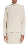 Max Mara Ribbed Knit Turtleneck Sweater In Albino