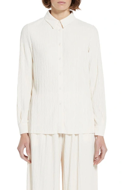 Max Mara Paio Jersey Plissee Shirt In Beige