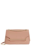 Strathberry East-west Leather Chain Shoulder Bag In Mushroom