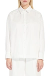 Max Mara Cotton-blend Poplin Shirt In White