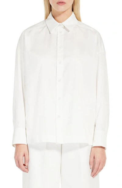 Max Mara Cotton-blend Poplin Shirt In White