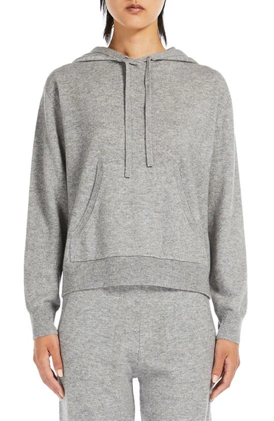 Max Mara Luppolo Wool & Cashmere Hoodie Sweater In Light Grey