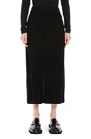 Max Mara Ribbed Knit Straight Wool Midi Skirt In Black