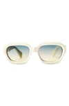 Wisdom Frame 8 Gradient Square Sunglasses In Bone