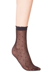 Falke Polka Dot Knitted Ankle Socks In Black