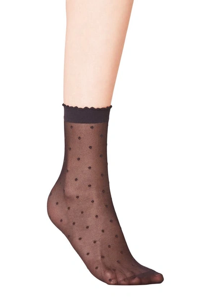 Falke Polka Dot Knitted Ankle Socks In Black