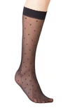 Falke Polka Dot Knee-high Knitted Socks In 3009 Black